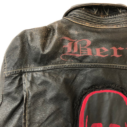 【現状渡し品】【メンズ】 BERIK REVOLUTION ベリックレボリューション LEATHER JACKET レザージャケット アウター ライダース 145-250825-KS-24-tei サイズ：L カラー：ブラック 万代Net店