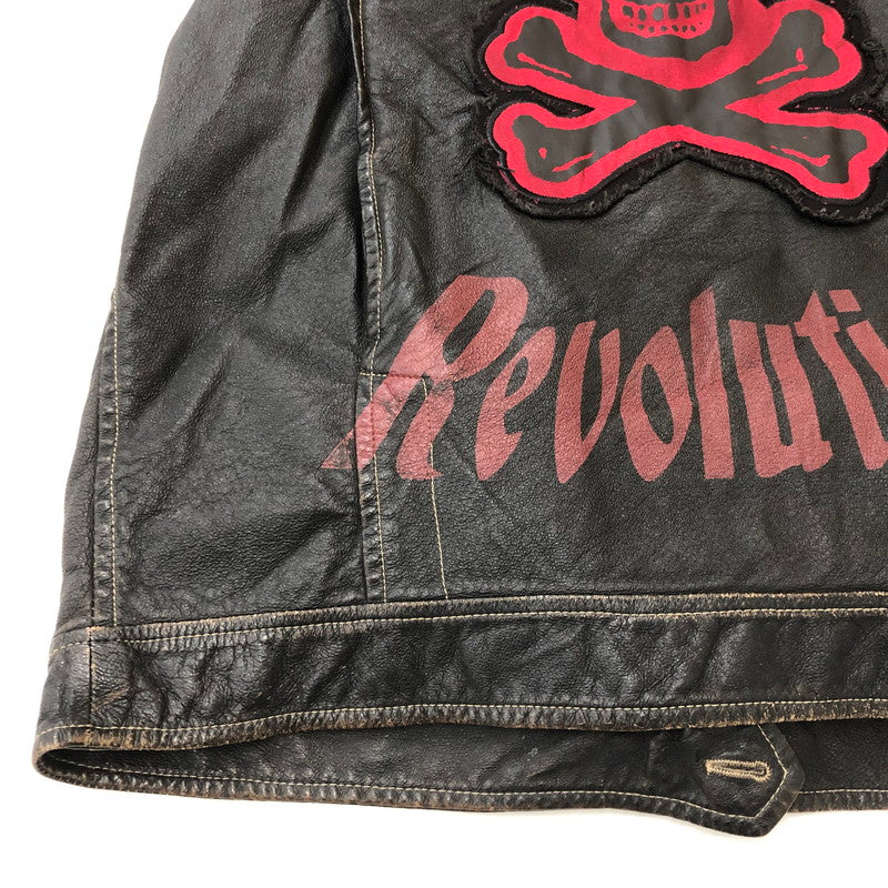 【現状渡し品】【メンズ】 BERIK REVOLUTION ベリックレボリューション LEATHER JACKET レザージャケット アウター ライダース 145-250825-KS-24-tei サイズ：L カラー：ブラック 万代Net店