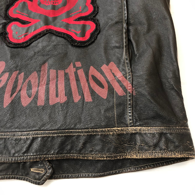 【現状渡し品】【メンズ】 BERIK REVOLUTION ベリックレボリューション LEATHER JACKET レザージャケット アウター ライダース 145-250825-KS-24-tei サイズ：L カラー：ブラック 万代Net店
