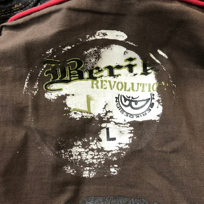 【現状渡し品】【メンズ】 BERIK REVOLUTION ベリックレボリューション LEATHER JACKET レザージャケット アウター ライダース 145-250825-KS-24-tei サイズ：L カラー：ブラック 万代Net店
