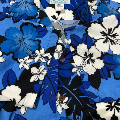【中古品】【メンズ】 KOLEKOLE コレコレ 90’s ALOHA SHIRT 104 90年代 アロハシャツ 半袖 トップス ハイビスカス 145-260703-yo-08-tei サイズ：M カラー：ブルー 万代Net店
