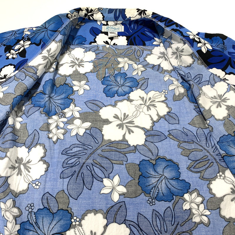 【中古品】【メンズ】 KOLEKOLE コレコレ 90’s ALOHA SHIRT 104 90年代 アロハシャツ 半袖 トップス ハイビスカス 145-260703-yo-08-tei サイズ：M カラー：ブルー 万代Net店