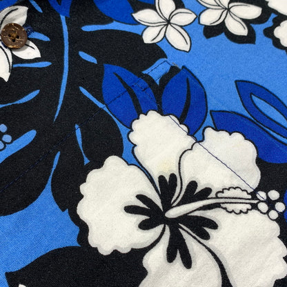 【中古品】【メンズ】 KOLEKOLE コレコレ 90’s ALOHA SHIRT 104 90年代 アロハシャツ 半袖 トップス ハイビスカス 145-260703-yo-08-tei サイズ：M カラー：ブルー 万代Net店