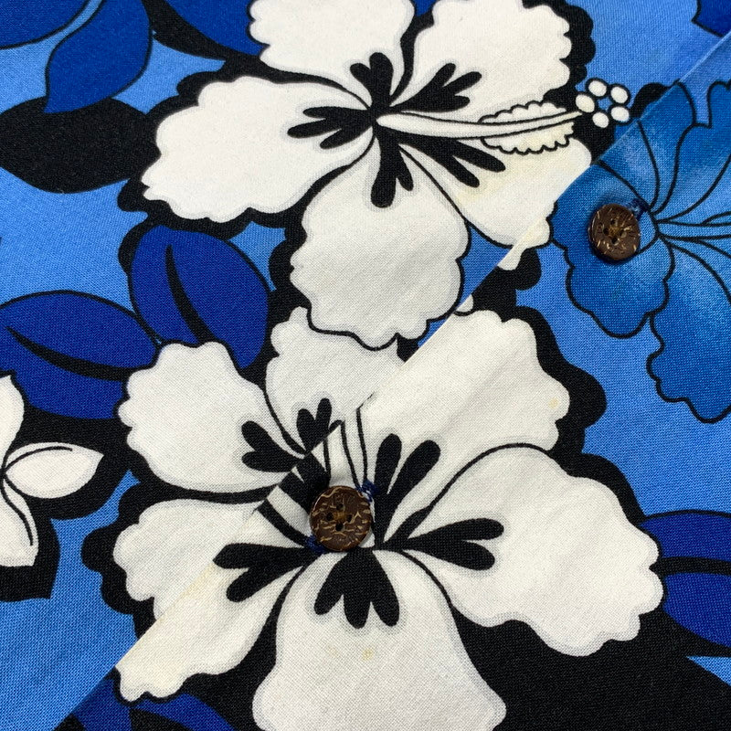 【中古品】【メンズ】 KOLEKOLE コレコレ 90’s ALOHA SHIRT 104 90年代 アロハシャツ 半袖 トップス ハイビスカス 145-260703-yo-08-tei サイズ：M カラー：ブルー 万代Net店