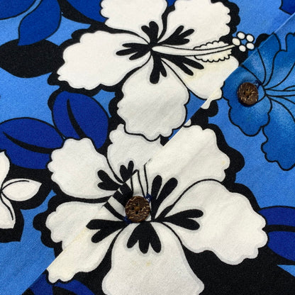 【中古品】【メンズ】 KOLEKOLE コレコレ 90’s ALOHA SHIRT 104 90年代 アロハシャツ 半袖 トップス ハイビスカス 145-260703-yo-08-tei サイズ：M カラー：ブルー 万代Net店
