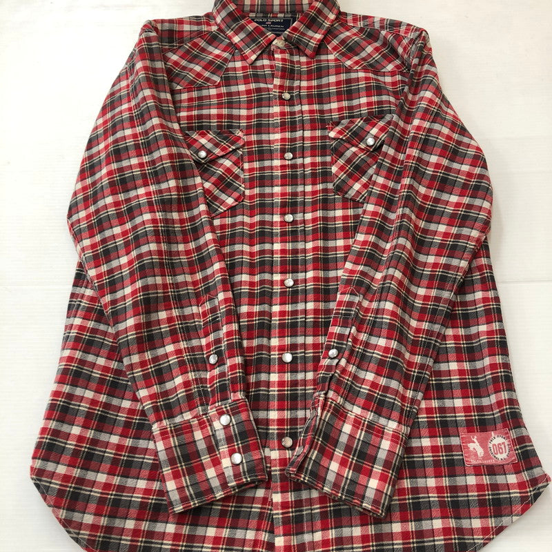 【中古品】【メンズ】 POLO SPORTS ポロスポーツ 90’s L/S CHECK WESTERN SHIRT HS-RS-BA4617 90年代 ロングスリーブ チェック ウエスタンシャツ 長袖 トップス 147-250818-KS-30-tei サイズ：M カラー：マルチカラー 万代Net店