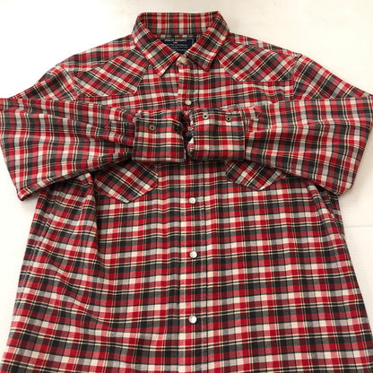 【中古品】【メンズ】 POLO SPORTS ポロスポーツ 90’s L/S CHECK WESTERN SHIRT HS-RS-BA4617 90年代 ロングスリーブ チェック ウエスタンシャツ 長袖 トップス 147-250818-KS-30-tei サイズ：M カラー：マルチカラー 万代Net店