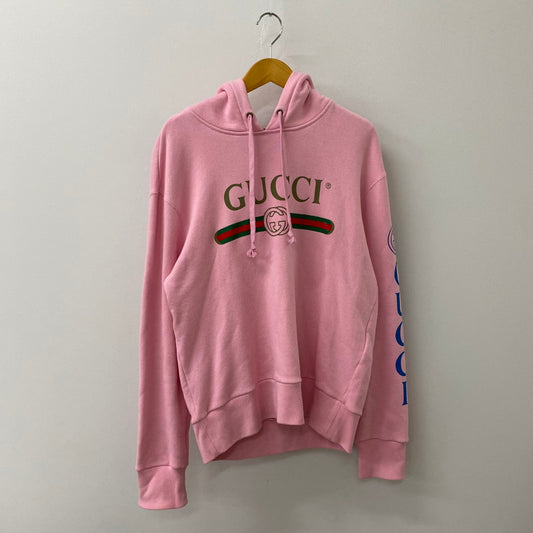 【中古品】【メンズ】 GUCCI グッチ 18AW DRAGON EMBROIDERY PULLOVER HOODIE 475374 X9V46 ドラゴン刺繍 プルオーバーフーディ トップス パーカー 141-250817-ts-14-tei サイズ：XS カラー：ピンク 万代Net店