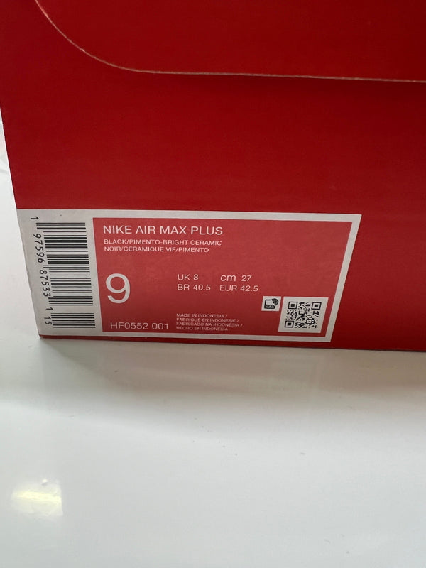 【中古品】【メンズ】 NIKE ナイキ HF0552-001 AIRMAX PLUS エアマックス プラス 靴 ローカットスニーカー 160-260924-AS-27-hon サイズ：27cm US9 カラー：BLACK/PIMENTO-BRIGHT CERAMIC 万代Net店
