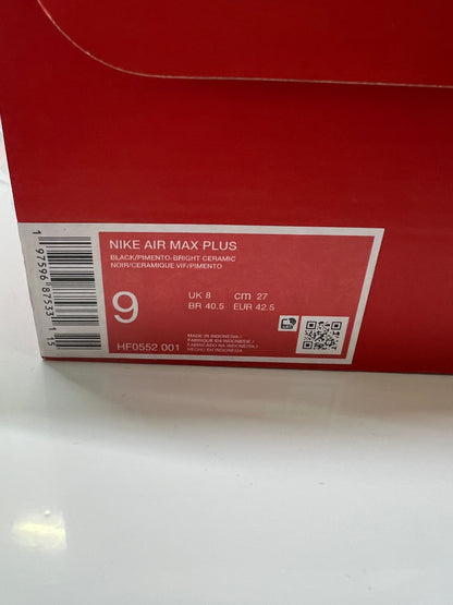 【中古品】【メンズ】 NIKE ナイキ HF0552-001 AIRMAX PLUS エアマックス プラス 靴 ローカットスニーカー 160-260924-AS-27-hon サイズ：27cm US9 カラー：BLACK/PIMENTO-BRIGHT CERAMIC 万代Net店