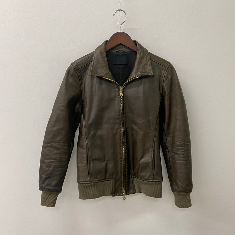 【中古品】【メンズ】 junhashimoto ジュンハシモト 17AW MINI COLLAR FLIGHT JACKET LEATHER 1021720006 ミニカラーフライトジャケット レザー アウター 140-250817-ts-01-fuz サイズ：2 カラー：ブラウン 万代Net店