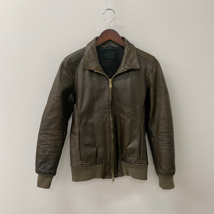 【中古品】【メンズ】 junhashimoto ジュンハシモト 17AW MINI COLLAR FLIGHT JACKET LEATHER 1021720006 ミニカラーフライトジャケット レザー アウター 140-250817-ts-01-fuz サイズ：2 カラー：ブラウン 万代Net店