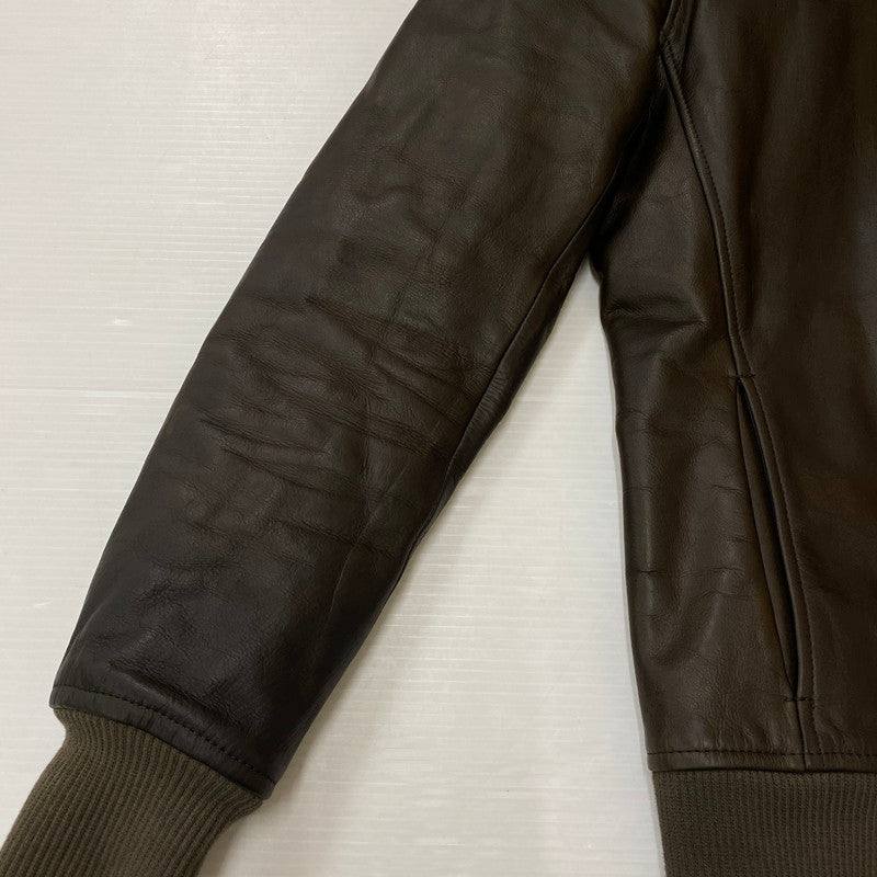 【中古品】【メンズ】 junhashimoto ジュンハシモト 17AW MINI COLLAR FLIGHT JACKET LEATHER 1021720006 ミニカラーフライトジャケット レザー アウター 140-250817-ts-01-fuz サイズ：2 カラー：ブラウン 万代Net店