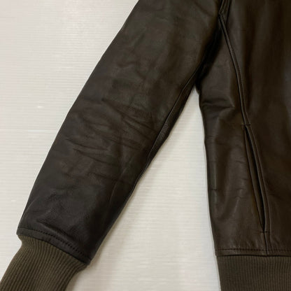 【中古品】【メンズ】 junhashimoto ジュンハシモト 17AW MINI COLLAR FLIGHT JACKET LEATHER 1021720006 ミニカラーフライトジャケット レザー アウター 140-250817-ts-01-fuz サイズ：2 カラー：ブラウン 万代Net店