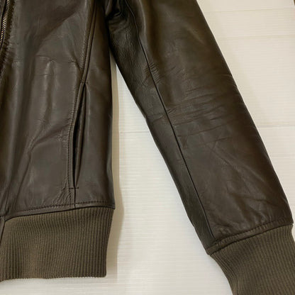 【中古品】【メンズ】 junhashimoto ジュンハシモト 17AW MINI COLLAR FLIGHT JACKET LEATHER 1021720006 ミニカラーフライトジャケット レザー アウター 140-250817-ts-01-fuz サイズ：2 カラー：ブラウン 万代Net店