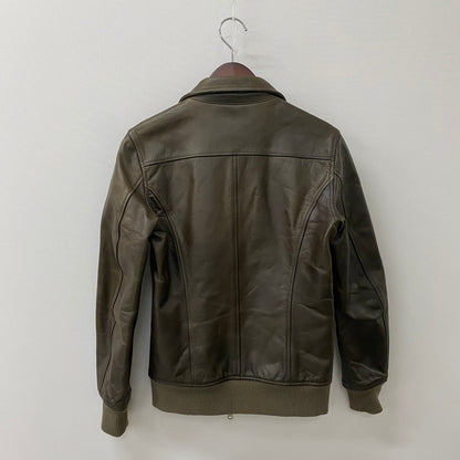 【中古品】【メンズ】 junhashimoto ジュンハシモト 17AW MINI COLLAR FLIGHT JACKET LEATHER 1021720006 ミニカラーフライトジャケット レザー アウター 140-250817-ts-01-fuz サイズ：2 カラー：ブラウン 万代Net店