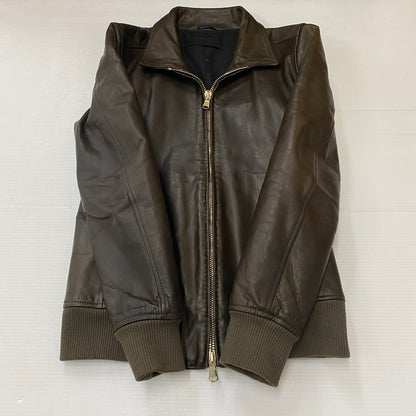 【中古品】【メンズ】 junhashimoto ジュンハシモト 17AW MINI COLLAR FLIGHT JACKET LEATHER 1021720006 ミニカラーフライトジャケット レザー アウター 140-250817-ts-01-fuz サイズ：2 カラー：ブラウン 万代Net店