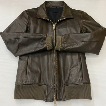 【中古品】【メンズ】 junhashimoto ジュンハシモト 17AW MINI COLLAR FLIGHT JACKET LEATHER 1021720006 ミニカラーフライトジャケット レザー アウター 140-250817-ts-01-fuz サイズ：2 カラー：ブラウン 万代Net店