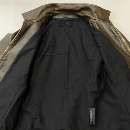 【中古品】【メンズ】 junhashimoto ジュンハシモト 17AW MINI COLLAR FLIGHT JACKET LEATHER 1021720006 ミニカラーフライトジャケット レザー アウター 140-250817-ts-01-fuz サイズ：2 カラー：ブラウン 万代Net店