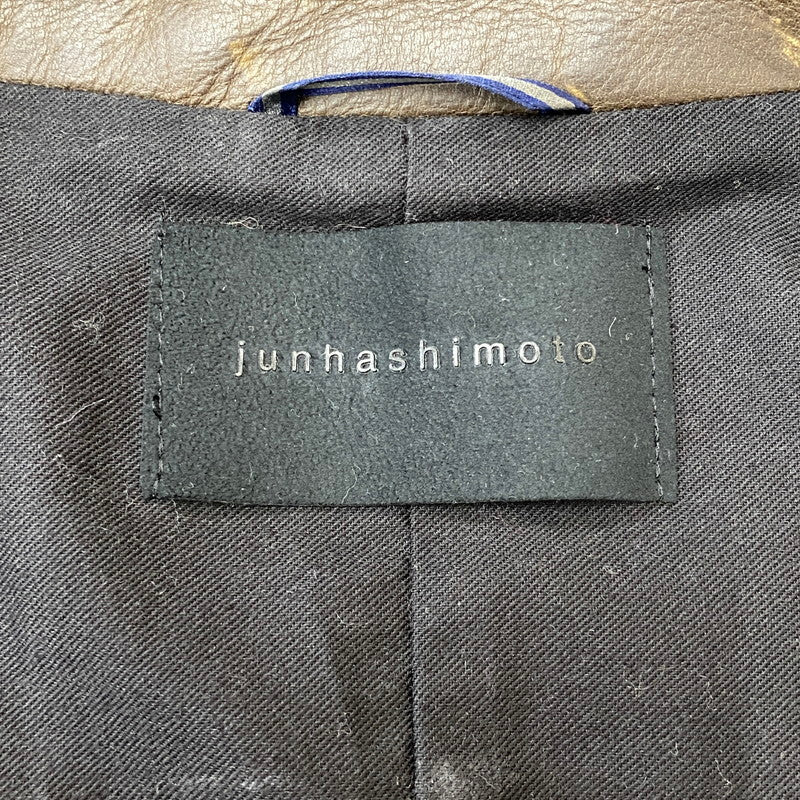 【中古品】【メンズ】 junhashimoto ジュンハシモト 17AW MINI COLLAR FLIGHT JACKET LEATHER 1021720006 ミニカラーフライトジャケット レザー アウター 140-250817-ts-01-fuz サイズ：2 カラー：ブラウン 万代Net店