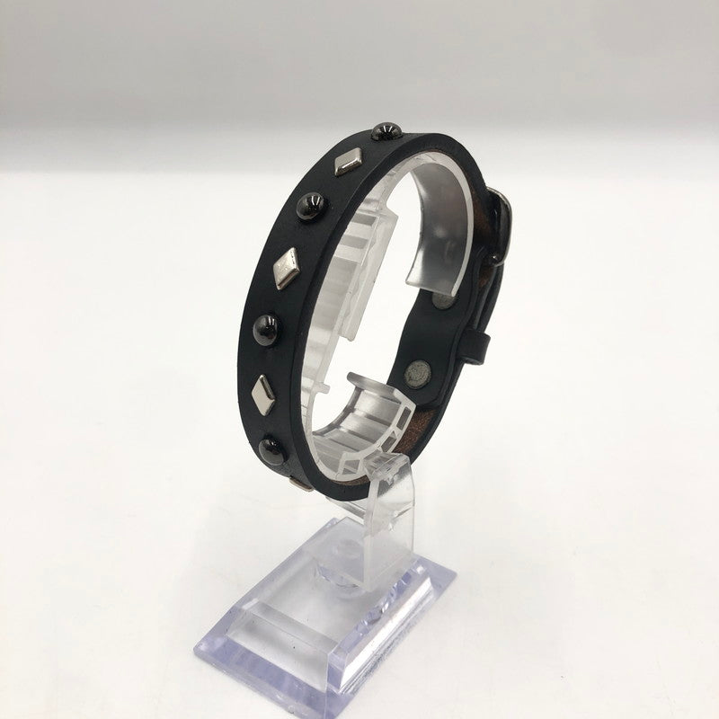 【中古品】【メンズ】 WACKO MARIA ワコマリア × WOLF'S HEAD ウルフズヘッド 別注 コラボ 25SS WRIST BAND 15mm(L) WOLFSHEAD-WM-WB02 リストバンド アクセサリー レザーブレスレット 192-250816-kk-10-tei カラー：ブラック 万代Net店