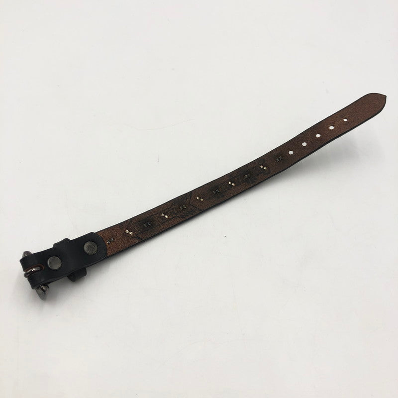 【中古品】【メンズ】 WACKO MARIA ワコマリア × WOLF'S HEAD ウルフズヘッド 別注 コラボ 25SS WRIST BAND 15mm(L) WOLFSHEAD-WM-WB02 リストバンド アクセサリー レザーブレスレット 192-250816-kk-10-tei カラー：ブラック 万代Net店