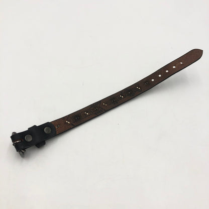 【中古品】【メンズ】 WACKO MARIA ワコマリア × WOLF'S HEAD ウルフズヘッド 別注 コラボ 25SS WRIST BAND 15mm(L) WOLFSHEAD-WM-WB02 リストバンド アクセサリー レザーブレスレット 192-250816-kk-10-tei カラー：ブラック 万代Net店