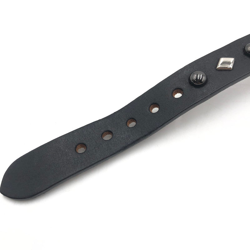 【中古品】【メンズ】 WACKO MARIA ワコマリア × WOLF'S HEAD ウルフズヘッド 別注 コラボ 25SS WRIST BAND 15mm(L) WOLFSHEAD-WM-WB02 リストバンド アクセサリー レザーブレスレット 192-250816-kk-10-tei カラー：ブラック 万代Net店