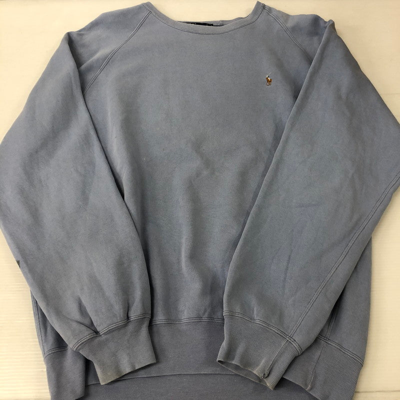 【現状渡し品】【メンズ】 Polo by Ralph Lauren ポロバイラルフローレン RAGLAN SLEEVE SWEAT ラグラン スリーブ スウェット 長袖 トップス 147-250912-yo-25-tei サイズ：L カラー：ブルー 万代Net店