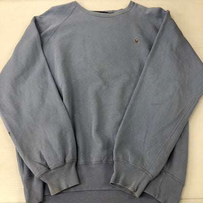 【現状渡し品】【メンズ】 Polo by Ralph Lauren ポロバイラルフローレン RAGLAN SLEEVE SWEAT ラグラン スリーブ スウェット 長袖 トップス 147-250912-yo-25-tei サイズ：L カラー：ブルー 万代Net店
