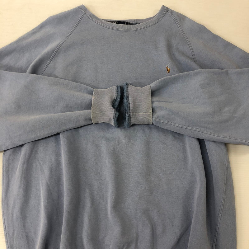 【現状渡し品】【メンズ】 Polo by Ralph Lauren ポロバイラルフローレン RAGLAN SLEEVE SWEAT ラグラン スリーブ スウェット 長袖 トップス 147-250912-yo-25-tei サイズ：L カラー：ブルー 万代Net店