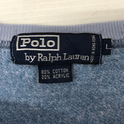 【現状渡し品】【メンズ】 Polo by Ralph Lauren ポロバイラルフローレン RAGLAN SLEEVE SWEAT ラグラン スリーブ スウェット 長袖 トップス 147-250912-yo-25-tei サイズ：L カラー：ブルー 万代Net店