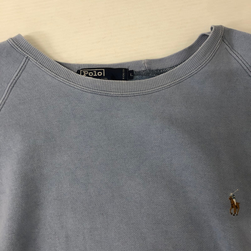 【現状渡し品】【メンズ】 Polo by Ralph Lauren ポロバイラルフローレン RAGLAN SLEEVE SWEAT ラグラン スリーブ スウェット 長袖 トップス 147-250912-yo-25-tei サイズ：L カラー：ブルー 万代Net店