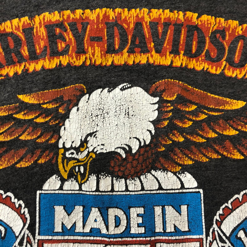 【現状渡し品】【メンズ】 SCREEN STARS スクリーンスターズ 80's HARLEY-DAVIDSON 3D EMBLEM T-SHIRT VINTAGE 80年代 ハーレーダビッドソン スリーディー エンブレム Tシャツ 半袖 トップス ヴィンテージ 145-250818-KS-22-tei サイズ：XL カラー：ブラック 万代Net店