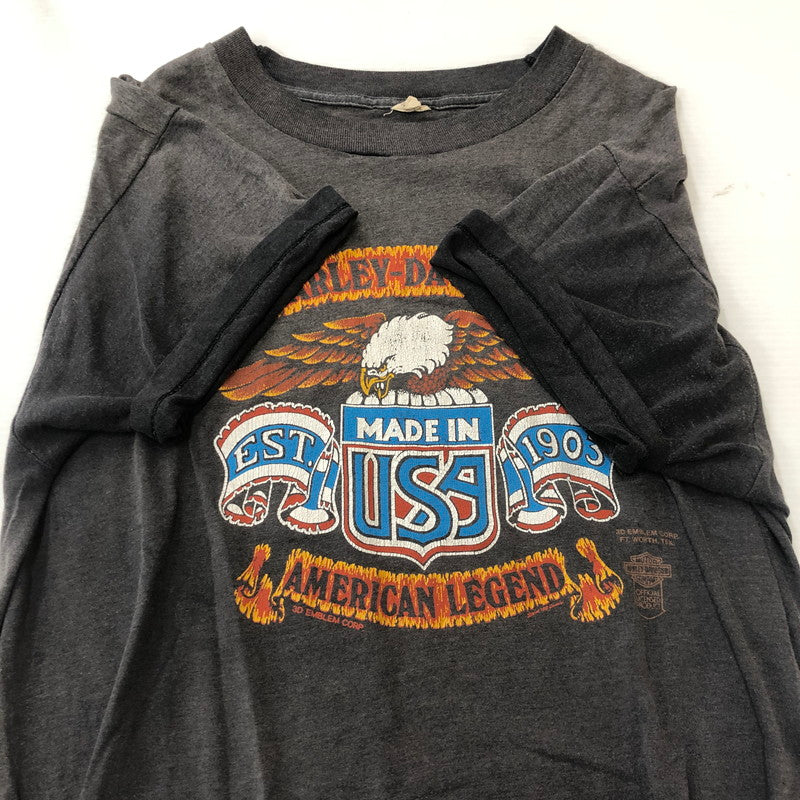 【現状渡し品】【メンズ】 SCREEN STARS スクリーンスターズ 80's HARLEY-DAVIDSON 3D EMBLEM T-SHIRT VINTAGE 80年代 ハーレーダビッドソン スリーディー エンブレム Tシャツ 半袖 トップス ヴィンテージ 145-250818-KS-22-tei サイズ：XL カラー：ブラック 万代Net店