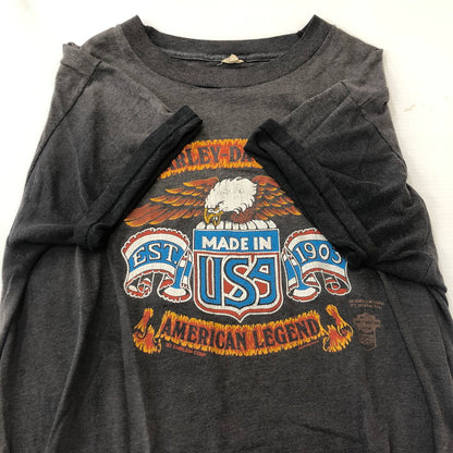【現状渡し品】【メンズ】 SCREEN STARS スクリーンスターズ 80's HARLEY-DAVIDSON 3D EMBLEM T-SHIRT VINTAGE 80年代 ハーレーダビッドソン スリーディー エンブレム Tシャツ 半袖 トップス ヴィンテージ 145-250818-KS-22-tei サイズ：XL カラー：ブラック 万代Net店