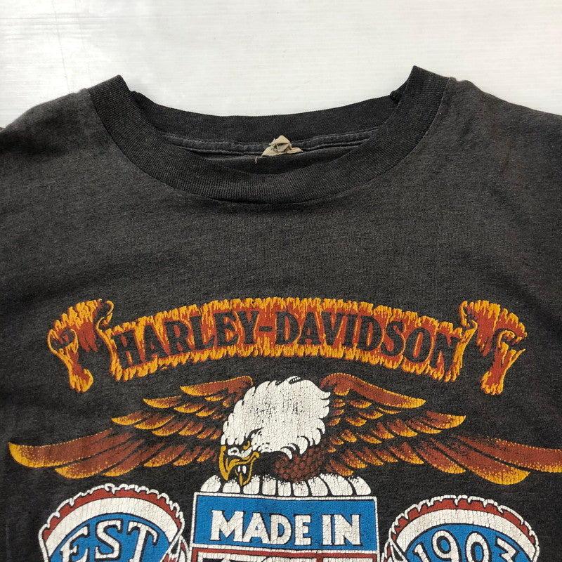 【現状渡し品】【メンズ】 SCREEN STARS スクリーンスターズ 80's HARLEY-DAVIDSON 3D EMBLEM T-SHIRT VINTAGE 80年代 ハーレーダビッドソン スリーディー エンブレム Tシャツ 半袖 トップス ヴィンテージ 145-250818-KS-22-tei サイズ：XL カラー：ブラック 万代Net店