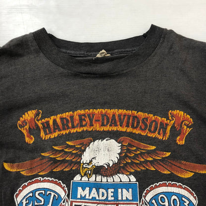 【現状渡し品】【メンズ】 SCREEN STARS スクリーンスターズ 80's HARLEY-DAVIDSON 3D EMBLEM T-SHIRT VINTAGE 80年代 ハーレーダビッドソン スリーディー エンブレム Tシャツ 半袖 トップス ヴィンテージ 145-250818-KS-22-tei サイズ：XL カラー：ブラック 万代Net店