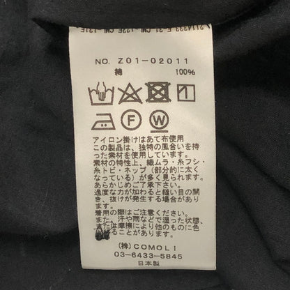 【中古品】【メンズ】 COMOLI コモリ 24SS KHADI COTTON KOMORI SHIRT Z01-02011 カディ コットン コモリ シャツ 長袖 トップス 140-250818-KS-13-tei サイズ：5 カラー：ブラック 万代Net店