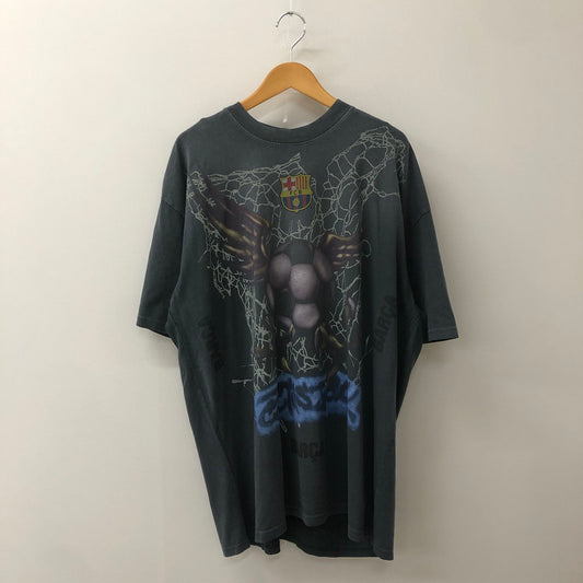 【中古品】【メンズ】 TRAVIS SCOTT CACTUS JACK トラビス・スコット カクタスジャック × FCB FCバルセロナ 別注 コラボ CJ X FCB WASHED SPRAY LOGO TEE ウォッシュド スプレー ロゴ Tシャツ トップス 142-250818-KS-10-tei サイズ：XL カラー：ブラック 万代Net店