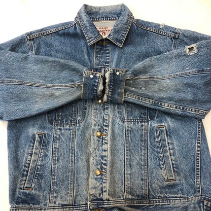 【現状渡し品】【メンズ】 Wrangler ラングラー 90's RUGGED WEAR DENIM JACKET 90年代 ラギッド ウェア デニムジャケット ライトアウター 145-250818-KS-25-tei サイズ：表記無し カラー：インディゴ 万代Net店