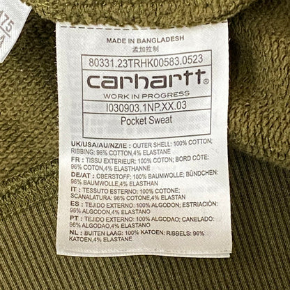 【中古品】【メンズ】 CARHARTT WIP カーハート ワークインプログレス POCKET SWEATSHIRT ポケットスウェット シャツ トップス トレーナー 145-250817-ts-21-tei サイズ：M カラー：カーキ 万代Net店