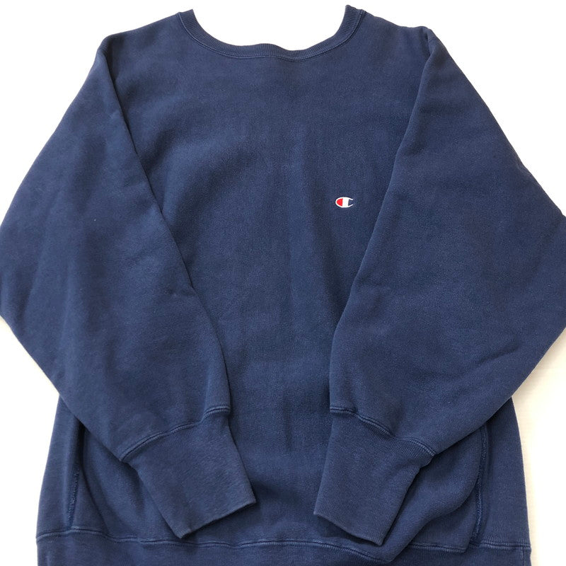 【中古品】【メンズ】 Champion チャンピオン 90’s REVERSE WEAVE CREWNECK SWEAT SHIRT 90年代 リバースウィーブ クルーネック スウェットシャツ トレーナー 刺繍タグ 145-250825-KS-25-tei サイズ：XL カラー：ネイビー 万代Net店