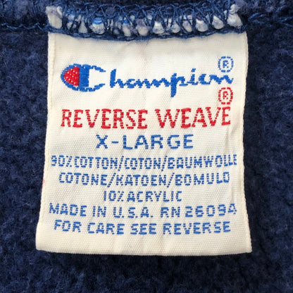 【中古品】【メンズ】 Champion チャンピオン 90’s REVERSE WEAVE CREWNECK SWEAT SHIRT 90年代 リバースウィーブ クルーネック スウェットシャツ トレーナー 刺繍タグ 145-250825-KS-25-tei サイズ：XL カラー：ネイビー 万代Net店