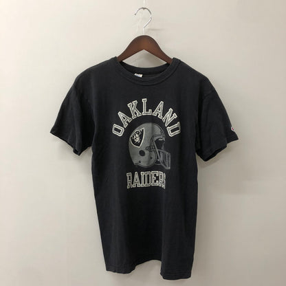【現状渡し品】【メンズ】 Champion チャンピオン 80's OAKLAND RAIDERS S/S TEE VINTAGE 80年代 オークランド ライダース ショートスリーブ Tシャツ 半袖 トップス トリコタグ ヴィンテージ 145-250823-yo-16-tei サイズ：M カラー：ブラック 万代Net店