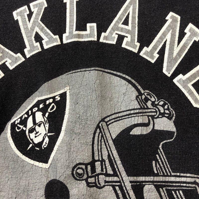 【現状渡し品】【メンズ】 Champion チャンピオン 80's OAKLAND RAIDERS S/S TEE VINTAGE 80年代 オークランド ライダース ショートスリーブ Tシャツ 半袖 トップス トリコタグ ヴィンテージ 145-250823-yo-16-tei サイズ：M カラー：ブラック 万代Net店