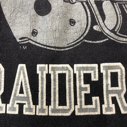 【現状渡し品】【メンズ】 Champion チャンピオン 80's OAKLAND RAIDERS S/S TEE VINTAGE 80年代 オークランド ライダース ショートスリーブ Tシャツ 半袖 トップス トリコタグ ヴィンテージ 145-250823-yo-16-tei サイズ：M カラー：ブラック 万代Net店
