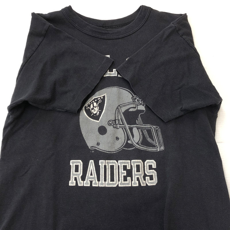 【現状渡し品】【メンズ】 Champion チャンピオン 80's OAKLAND RAIDERS S/S TEE VINTAGE 80年代 オークランド ライダース ショートスリーブ Tシャツ 半袖 トップス トリコタグ ヴィンテージ 145-250823-yo-16-tei サイズ：M カラー：ブラック 万代Net店