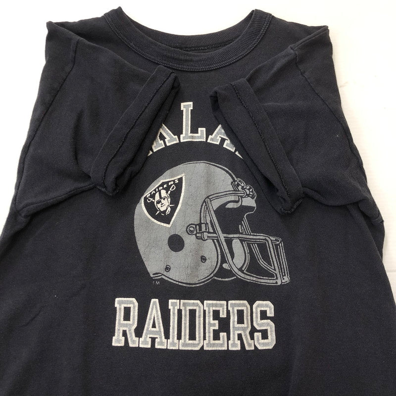 【現状渡し品】【メンズ】 Champion チャンピオン 80's OAKLAND RAIDERS S/S TEE VINTAGE 80年代 オークランド ライダース ショートスリーブ Tシャツ 半袖 トップス トリコタグ ヴィンテージ 145-250823-yo-16-tei サイズ：M カラー：ブラック 万代Net店