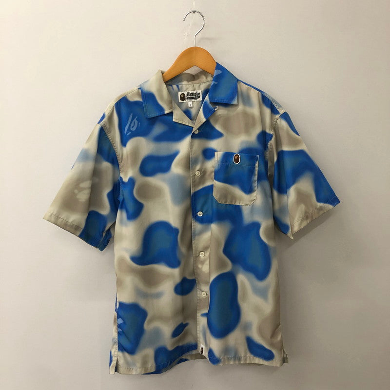 【中古品】【メンズ】 A BATHING APE アベイシングエイプ LIQUID CAMO VACATION SHIRT 001SRK301004M リキッド カモ バケーション シャツ 半袖 トップス 142-250820-KS-05-tei サイズ：L カラー：カモ柄 万代Net店